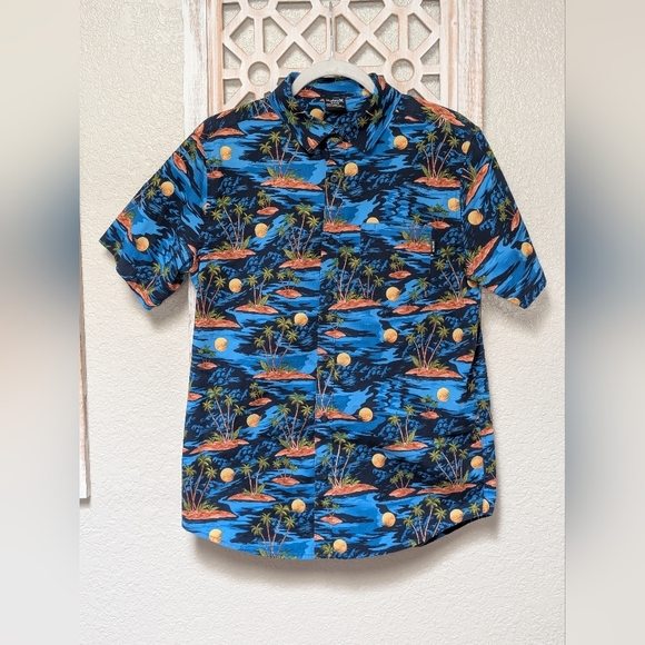 Hurley men's small button up camp shirt tropical print surfer California Florida - Picture 1 of 10